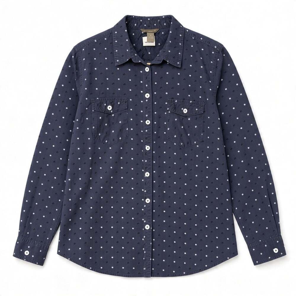Bit & Bridle Sz XL Button Down Shirt Horse Head Equestrian Print Navy Cotton